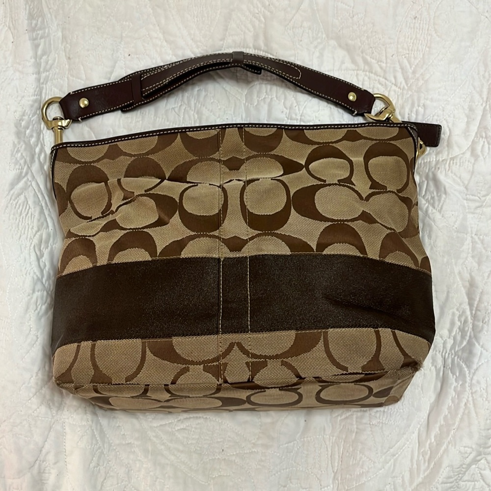 Brown Coach bucket bag
